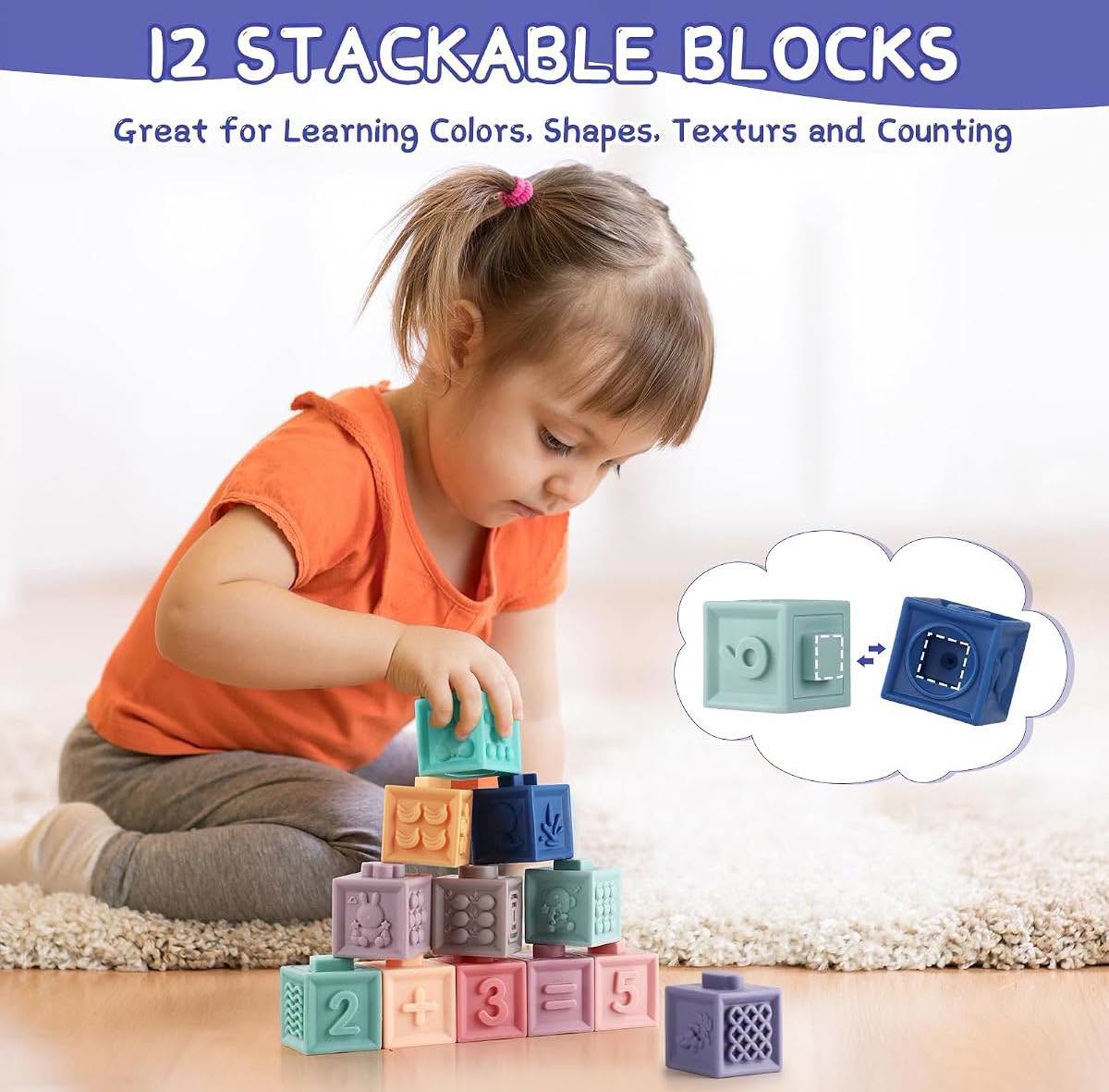 Set sensorial 3 en 1 de silicon con 24 piezas