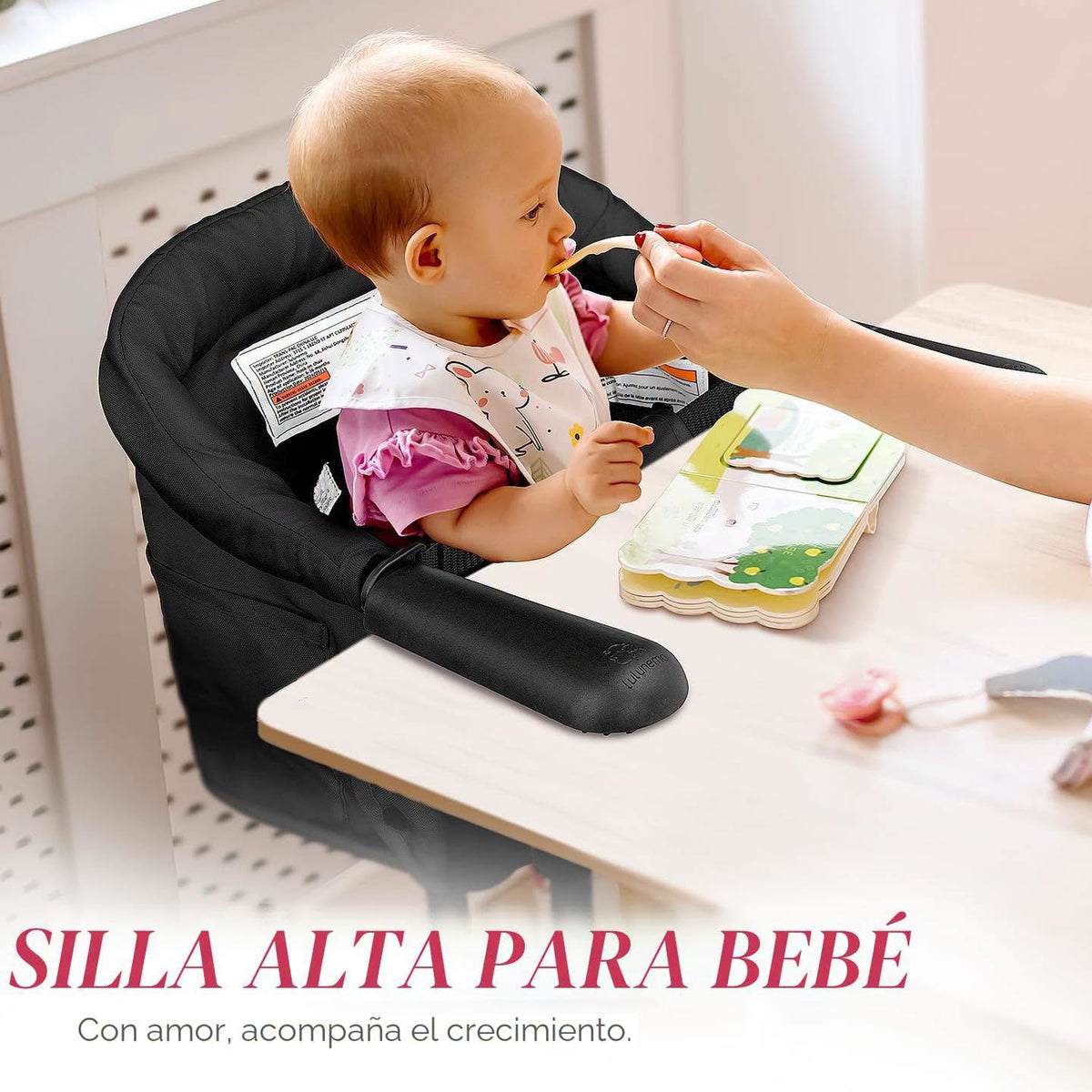 Silla alta portátil para colocar en la mesa