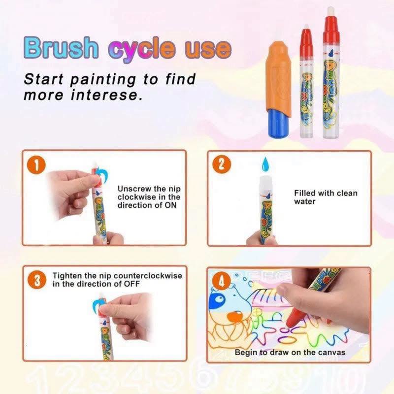 Tapete de dibujo que usa marcadores que se rellenan con agua!!