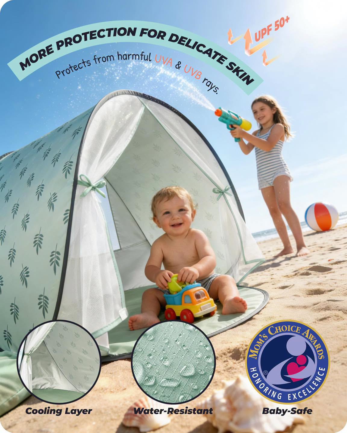 Tienda de campaña con protección solar para bebés!!