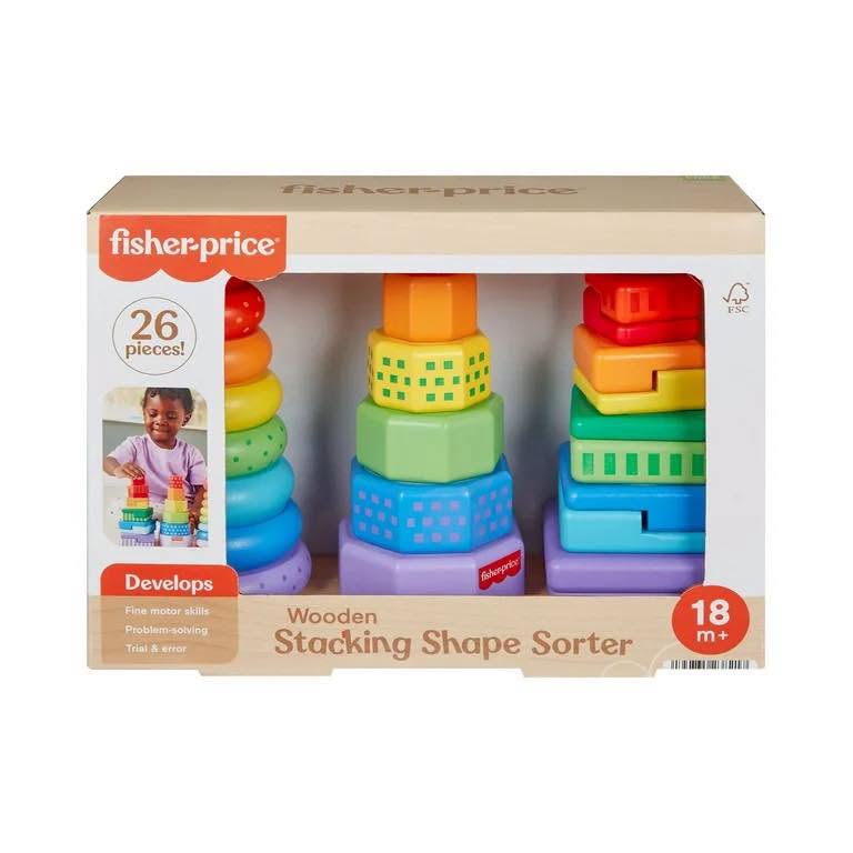 Clasificador y apilador de figuras de madera Fisher Price