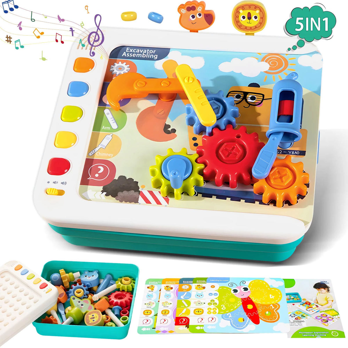 Tablero de actividades montessori 5 en 1